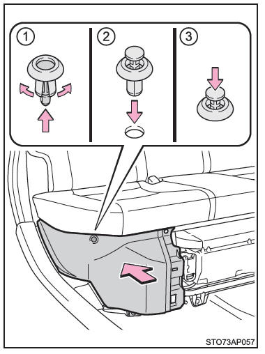 Toyota Yaris. Abdeckung der 12-Volt-Batterie anbringen