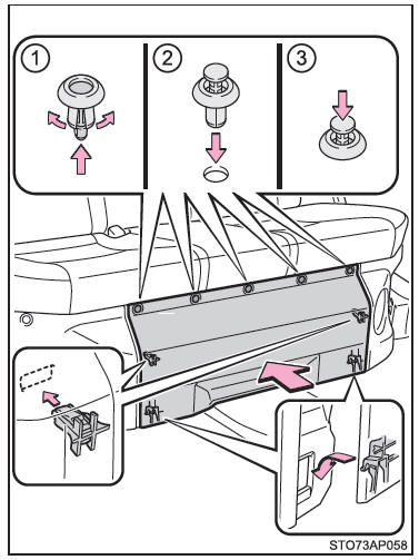 Toyota Yaris. Abdeckung der 12-Volt-Batterie anbringen