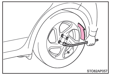 Toyota Yaris. Wechseln eines defekten Rads