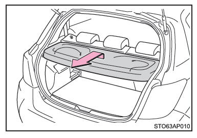 Toyota Yaris. Gepäckraumabdeckung (je nach Ausstattung)