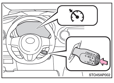 Toyota Yaris. Einstellen der Fahrgeschwindigkeit