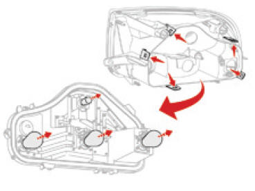 Citoen C3. Austausch der Leuchten