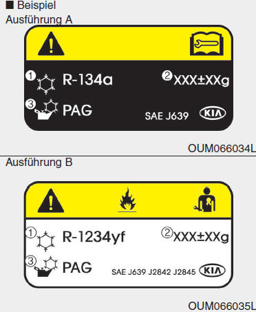 A/C-Kältemittelaufkleber
