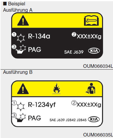 A/C-Kältemittelaufkleber