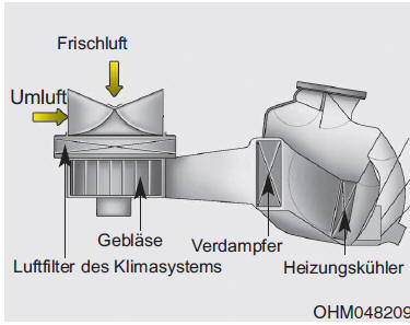 Luftfilter des Klimasystems