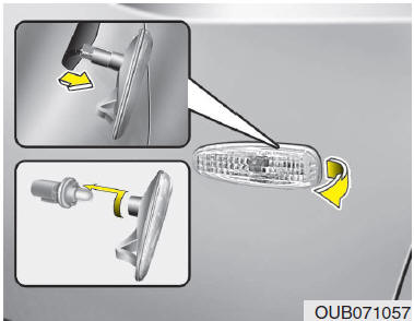 Glühlampe der seitlichen Blinkleuchten ersetzen