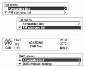 Radio- oder DAB-Menü verwenden