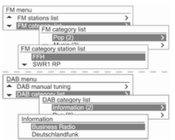 Radio- oder DAB-Menü verwenden