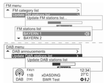 Radio- oder DAB-Menü verwenden