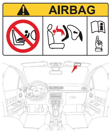 Citoen C3. Deaktivierung des Beifahrer-Front-Airbags