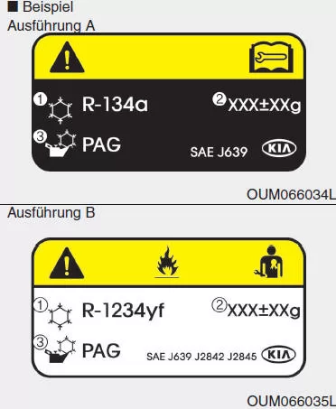 A/C-Kältemittelaufkleber