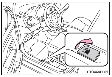 Toyota Yaris. Öffnen des Kraftstofftankverschlusses