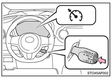 Toyota Yaris. Einstellen der Fahrgeschwindigkeit
